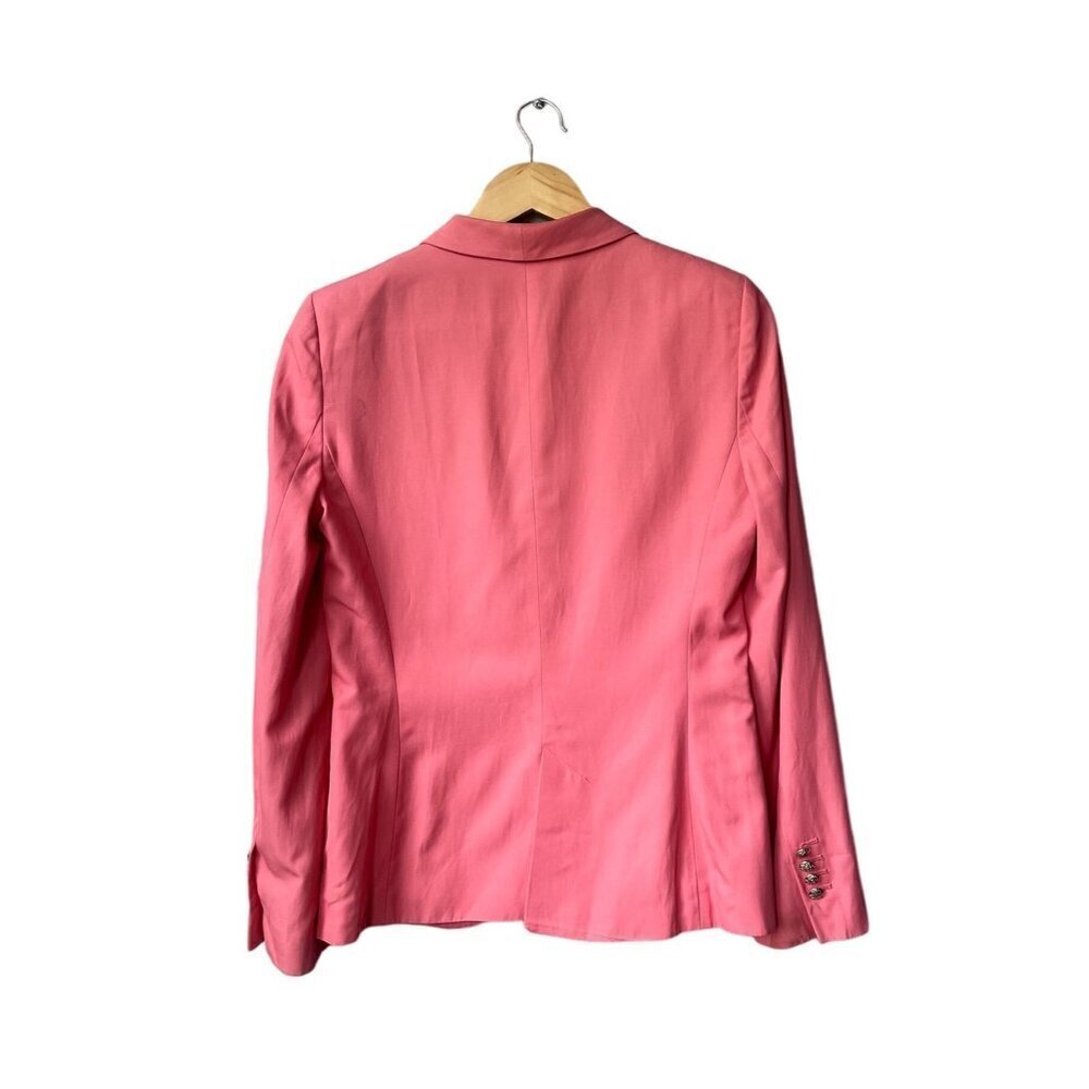 Zara Womens Hot Pink Gold Button Blazer Size M Glam Office Chic Modern Coquette - Picture 4 of 11